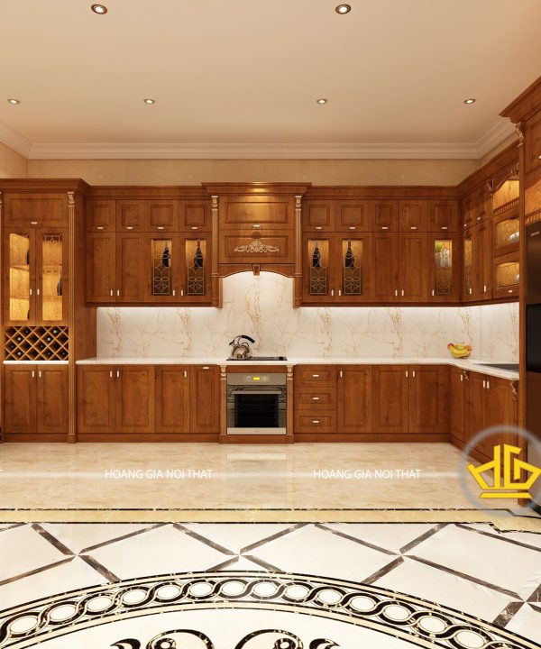 Tủ Bếp Gỗ Cẩm Mẫu 04