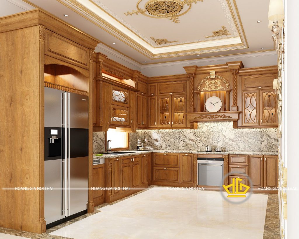 Tủ Bếp Gỗ Gõ nhà chị Loan Thanh Hoá