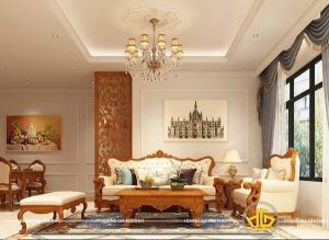 Top 4 đồ nội thất gỗ tự nhiên trang trí phòng khách tân cổ điển