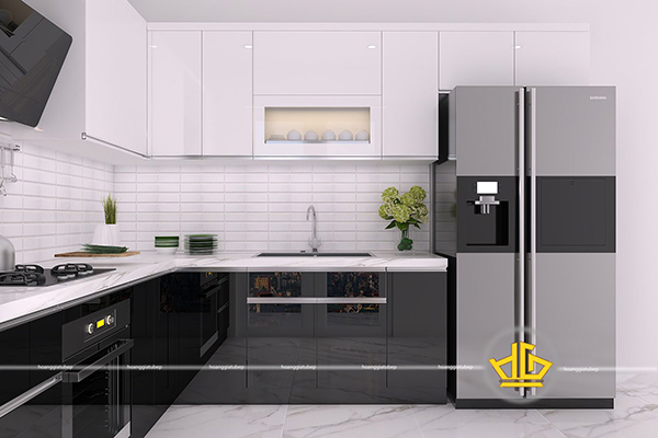 Tủ bếp acrylic bóng gương
