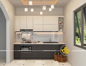 Tủ bếp acrylic bóng gương