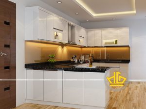 Tủ bếp acrylic bóng gương