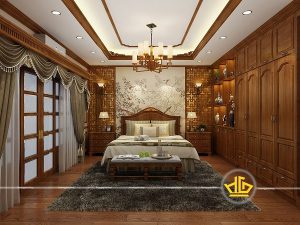 Nội thất phòng ngủ gỗ óc chó