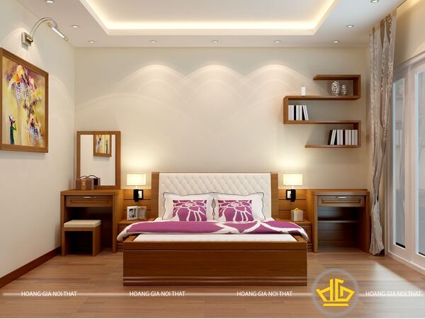 Thiết kế nội thất phòng ngủ hiện đại với tông trắng
