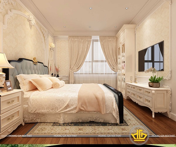 Mẫu thiết kế phòng ngủ màu be vintage