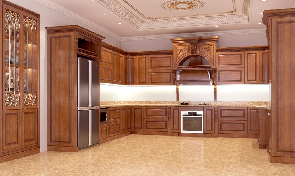 Tủ bếp gỗ tự nhiên đẹp