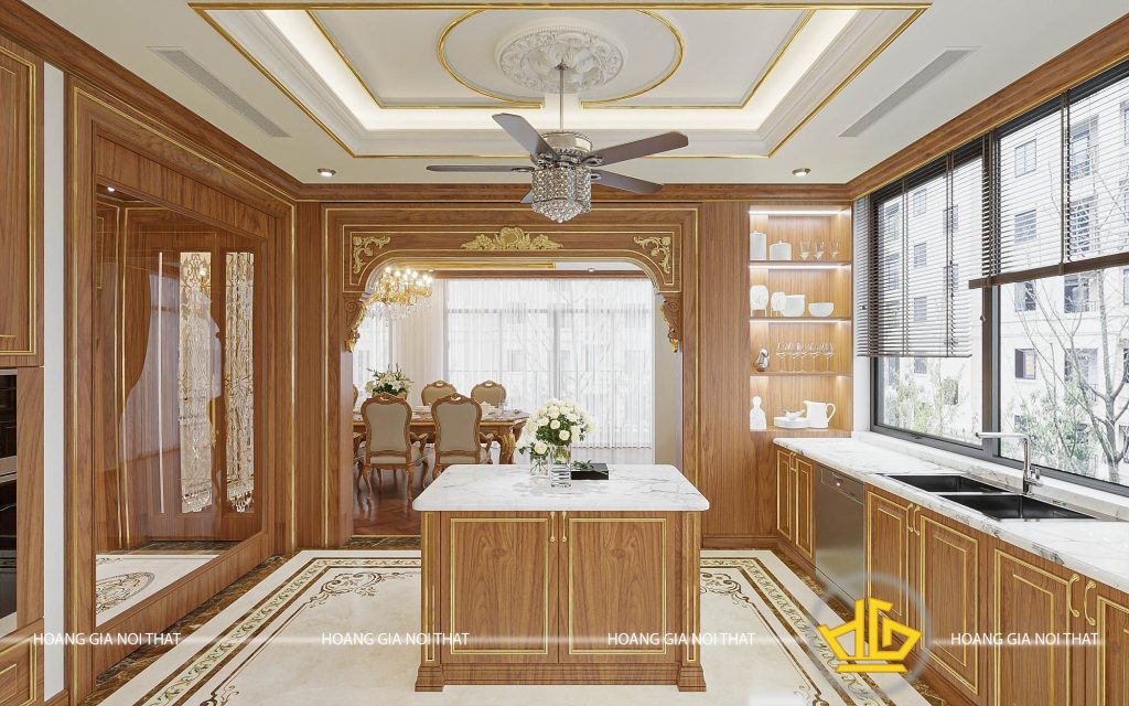 Mẫu tủ bếp tân cổ điển đẹp