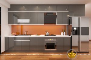 Tủ bếp acrylic bóng gương