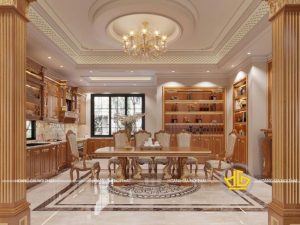 Tủ bếp gỗ tự nhiên hiện đại