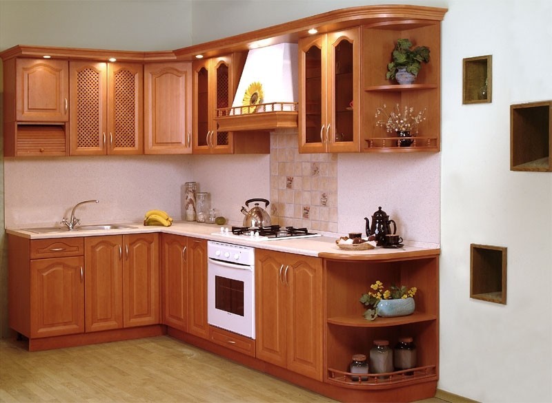 Tủ bếp gỗ óc chó đẹp