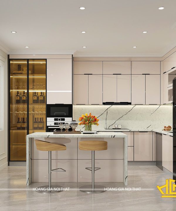 Tủ Bếp Inox Cánh Kính (Mẫu 3)